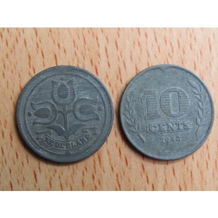Netherlands 1942 10 Cents Coin