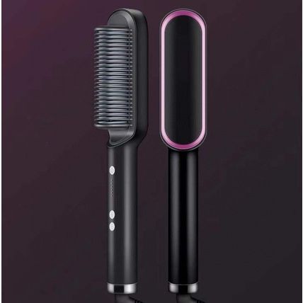 2 In 1 Hair Straightener Hot Comb - Negative Ion Curling Tong & Electric Hair