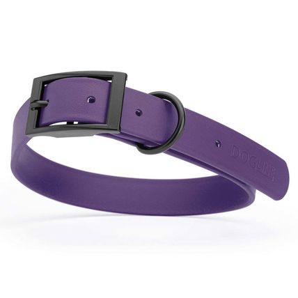 Dog Pet Waterproof Collar - W1" x L22"-25" - Violet Purple