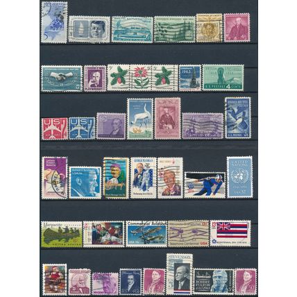 1000 Stamp Selection - USA - Used Hinged