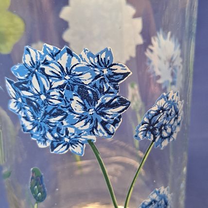 NEW 4 Royal Norfolk BUTTERFLY GLASSES Blue Flowers Tumblers Drink 16 oz