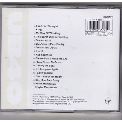 UB40 : The Best Of UB40. Volume One. (1997) CD Album