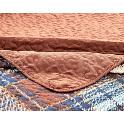 River Fly Fishing Themed Rustic Cabin Lodge Quilt Stitched Bedspread Bedding Set