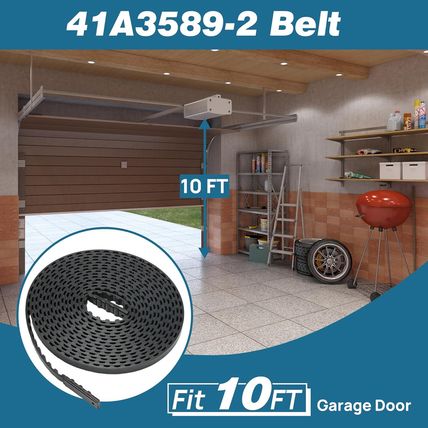 41A3589-2 Drive Belt for 10Ft High Garage Doors, 304'' Garage Door Openers Belt