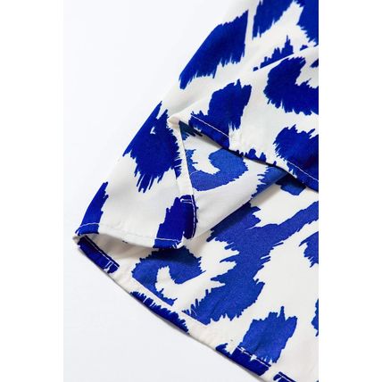 Blue Western Abstract Geometric Printed Maxi Dress