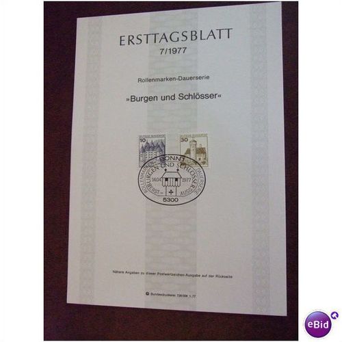 Germany 1977 Ersttagsblatt FDI 10pf & 30pf stamp card