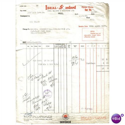 1954 IDEAL STANDARD BOILERS ,RADIATORS HULL 46537