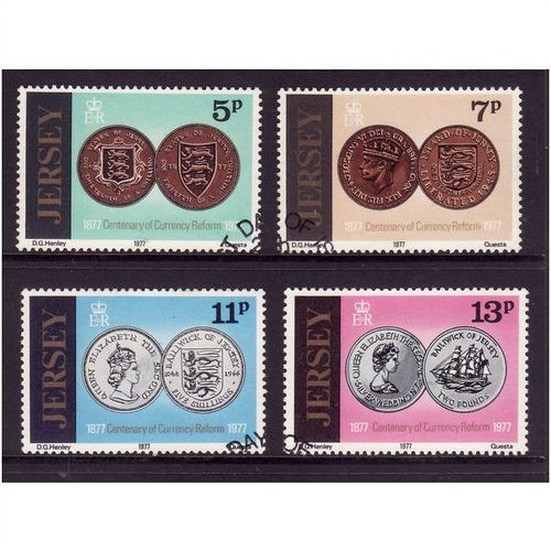 JERSEY 1977 CURRENCY SG 171 / 174 SET 4 VALS FINE USED