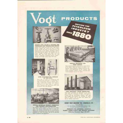 henry vogt machine company 1959 serving petroleum industry vintage ad