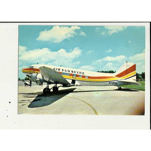 Aviation AIR SUNSHINE DC3 Postcard by Aironautica (VC13)