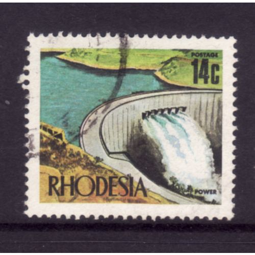 RHODESIA 1970 SG 446a 14c KARIBA DAM FINE USED#