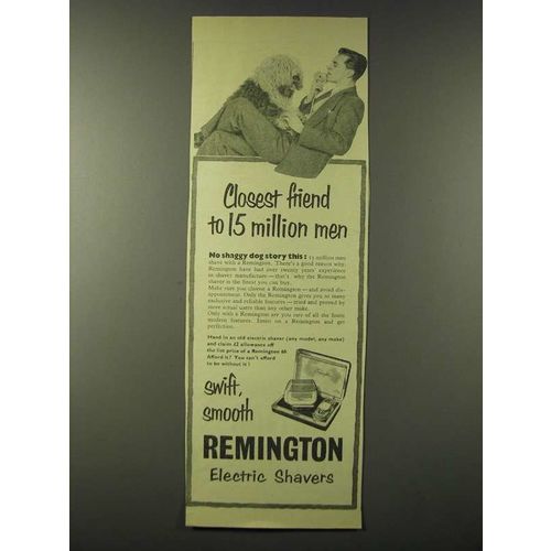 1955 Remington Electric Shavers Ad - Closest Friend to 15 Million men