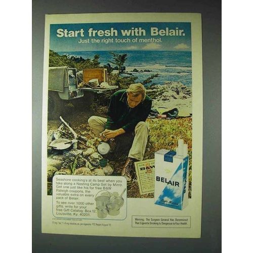 1973 Belair Cigarettes Ad - Start Fresh With