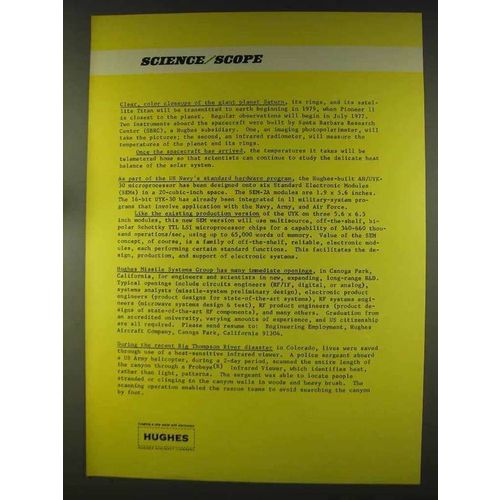 1977 Hughes Aircraft Ad - Giant Planet Saturn