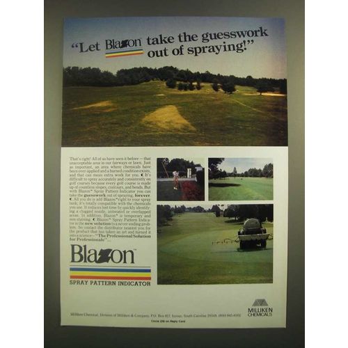 1988 Milliken Chemicals Blazon Spray Pattern Indicator Ad