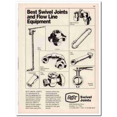 Best Swivel Joints Company 1993 Vintage Catalog Oil Flow Line Equip