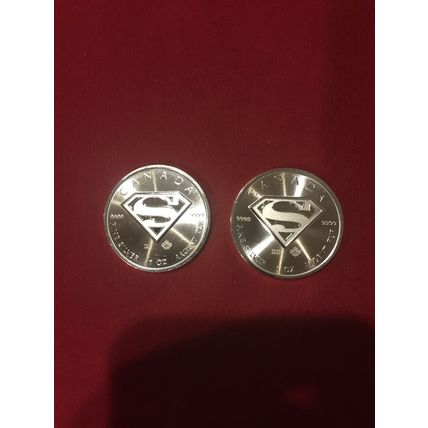 Four 2016 Canadian Superman S-Shield Man Of Steel 1 oz .9999 Silver Coin