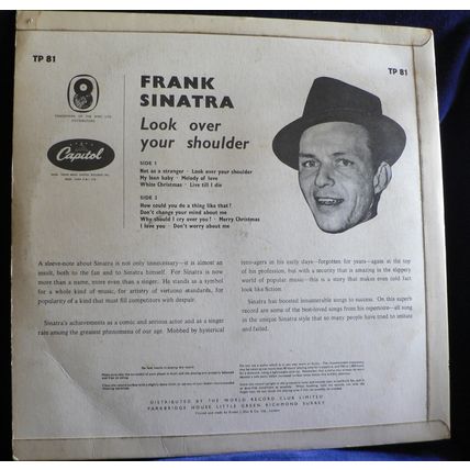 Frank Sinatra ‎– Look Over Your Shoulder - Capitol 1961