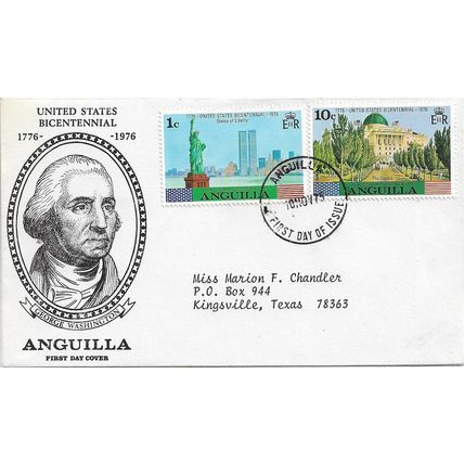 Anguilla 1975 FDC First Day Cover United States Bicentennial