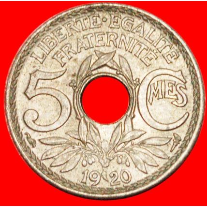 OLD TYPE★FRANCE★5 CENTIMES 1920! RARE IN UNCOMMON CONDITION★LOW START★NO RESERVE