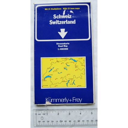 1989 Kummerly & Frey Touring Club Suisse map Switzerland