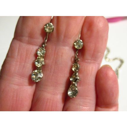 Vintage Sparkly Rhinestone Encrusted Necklace & Earring Set