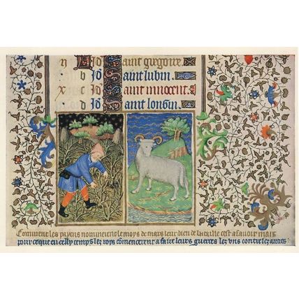 March Pruning Trees Aries British Museum Horoscope Postcard