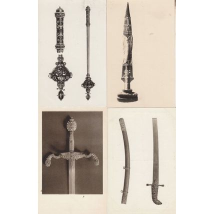 Wien Schafzkammer Silver Dagger Weapon Old Royal Regalia 3x German Postcard s