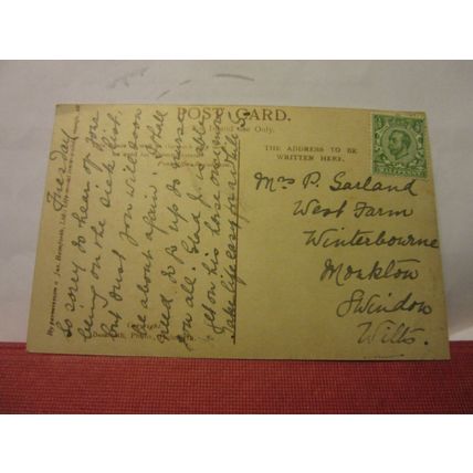 RUTH II, 2 bIBLE READING used antique RELIGIOUS postcard c. 1905 =