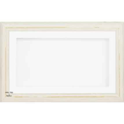 Large 3D Shabby Chic Cream Wood Box Display White Frame Medal Cast Baby Keepsake