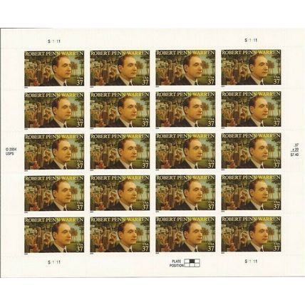 Robert Penn Warren Sheet of Twenty 37 Cent Postage Stamps Scott 3904