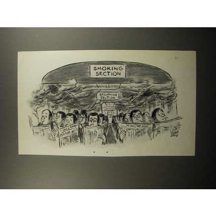 1974 Robert Day Cartoon - Smoking Section Breathing Section