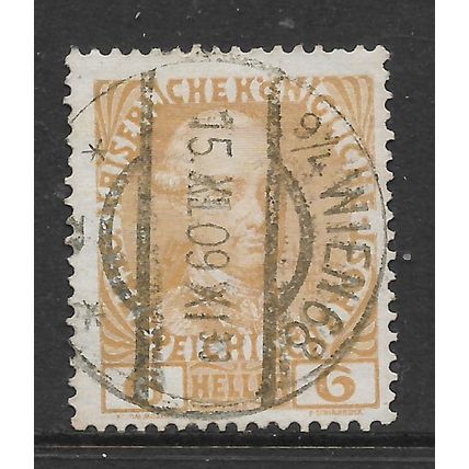 AUSTRIA 1908 6H EMPERORS ACCRSSION SG193 FINE USED