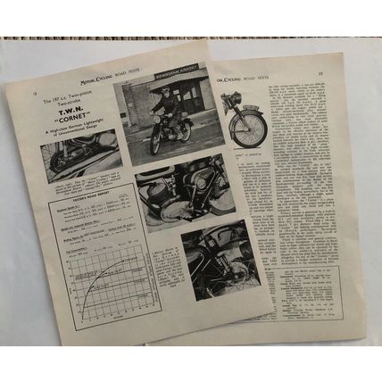 T.W.N. 197cc CORNET 1950’s VINTAGE MOTORCYCLE ROAD TEST REPORT