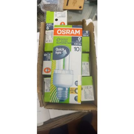 8x Osram 240v 8w ES Energy Saver Superstar lamps
