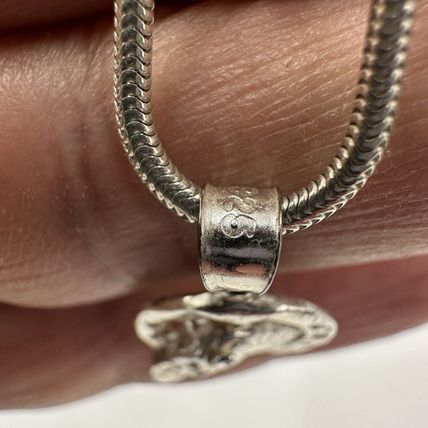 Pendant Women's Necklace Sterling Silver 925 3-D Polished Horseshoe Charm 16in