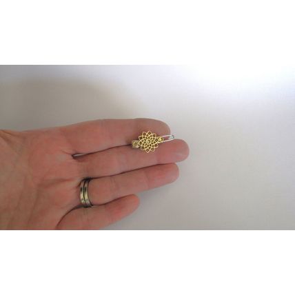 Extra tiny small gold metal flower shape hair pin clip barrette (set of two)