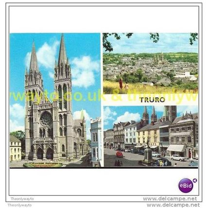 TRURO, 3 SCENES, CORNWALL, ENGLAND, Postcard