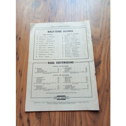 1953/54 Arsenal vs WBA - Division 1 - 12/12/1953