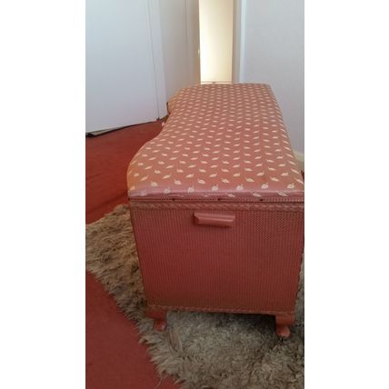 Vintage 1950's Large Wicker Look Blanket Box