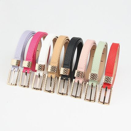 versatile women's leather thin belt vintage chic pattern decorative waist belt