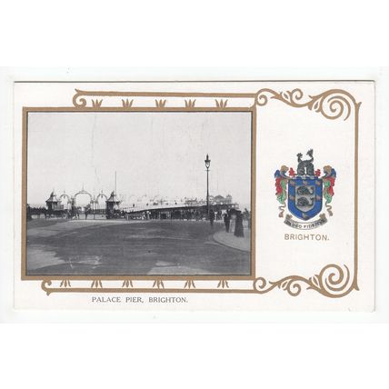 Palace Pier Brighton Postcard East Sussex Ja-Ja Heraldic Series