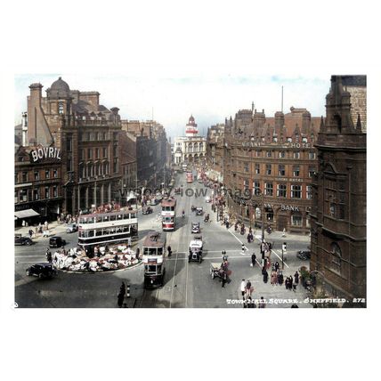 ptc3768 - Yorks. - Early Albany Hotel in Town Hall Square, Sheffield - print 6x4