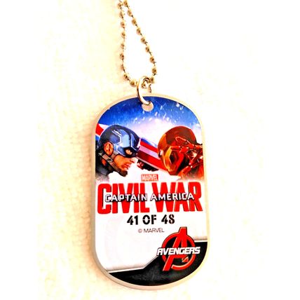 Marvel Captain America Civil War #41 Rocketman Dog Tag Necklace Reflective NEW!