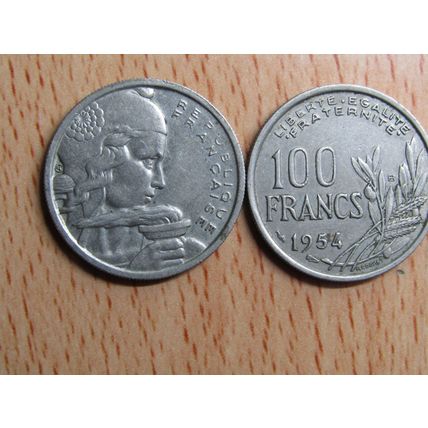 France Republic 1954B 100 Francs Coin