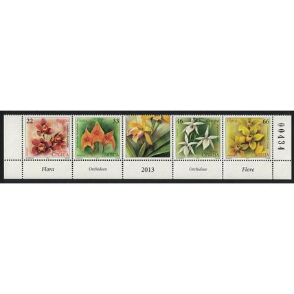 Serbia Orchids 4v Strip Control Number 2013 MNH SG#624-627