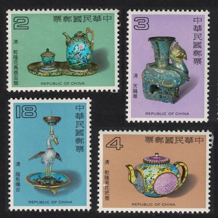 Taiwan Qing Dynasty Enamelware 4v 1984 MNH SG#1542-1545