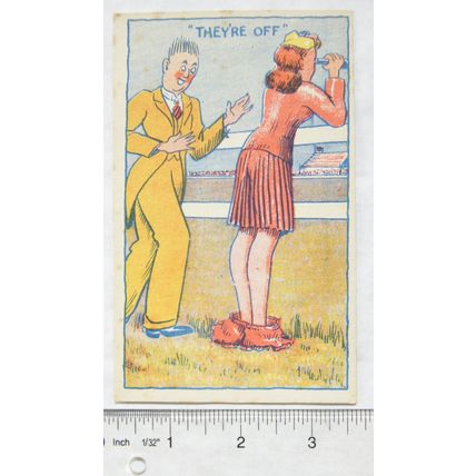 vintage postcard - They're Off