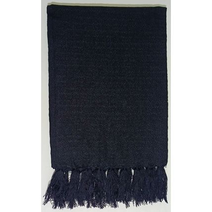 Elegant-Ultra-Soft-Lightweight **BLACK-BLACK** Traditional Rebozo Shawl Mexico