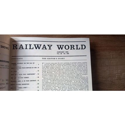 The Railway World Volume 26 XXVI Stream Trains 1965 Hardback Old Book Vintage